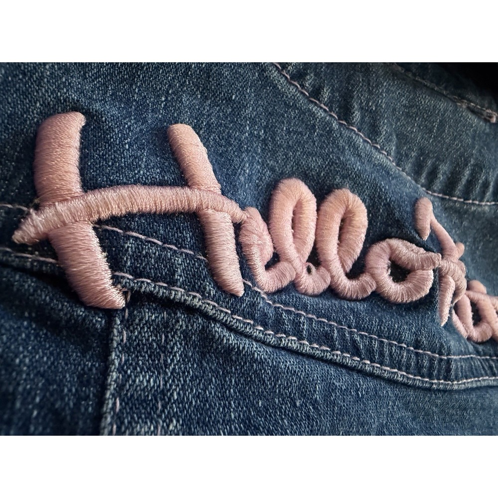 Hello Kitty Denim Jacket Girls Size 6 Sanrio Embroidered Patches Bling Buttons - Picture 11 of 12